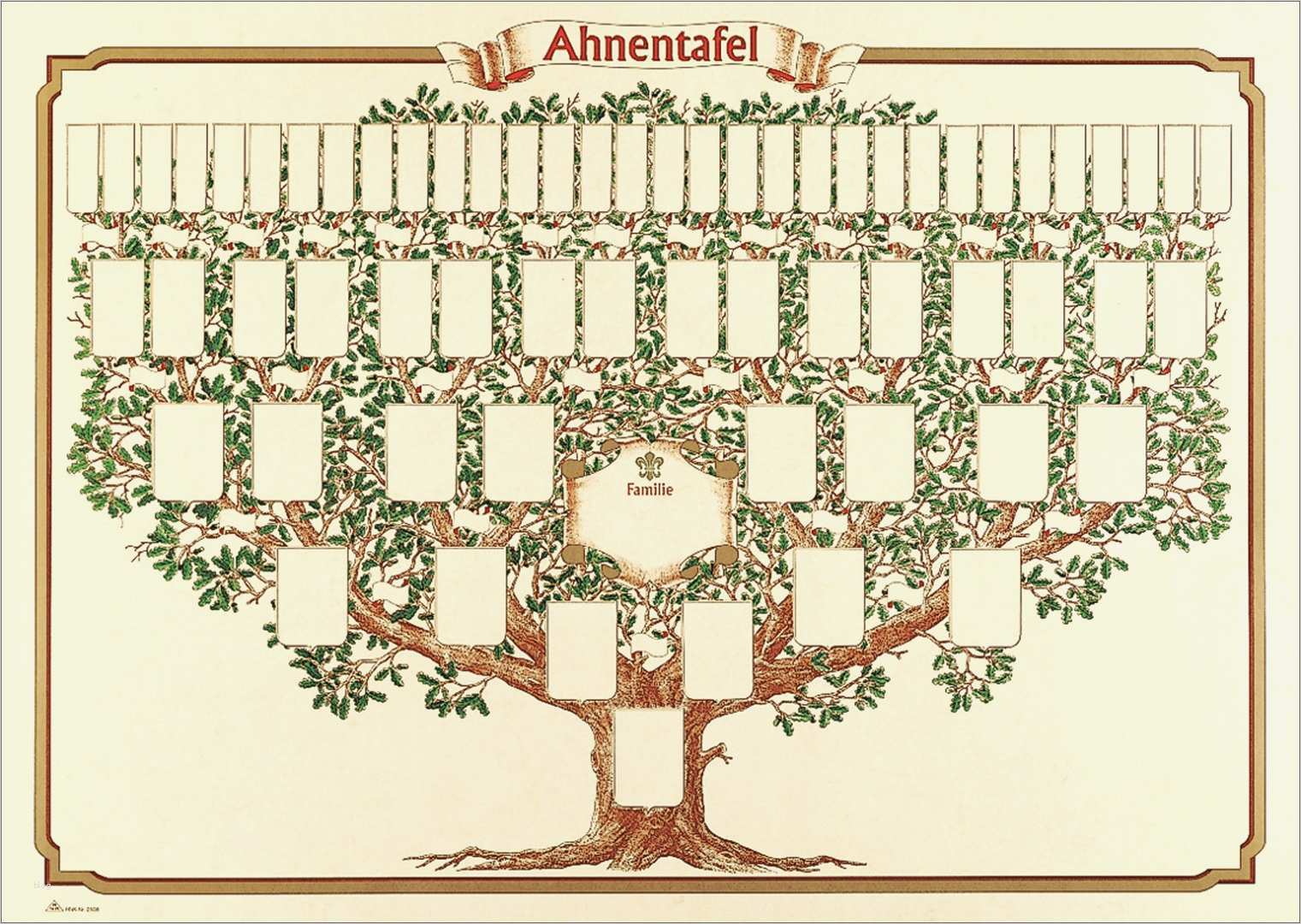 Stammbaum, Text dazu: Sehr schöne Ahnentafel zum Ausfüllen (Bild aus  mcbuero.de)