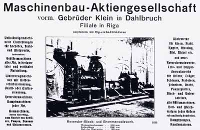 Anzeigenwerbung der Firma Gebr. Klein aus dem Jahre 1907