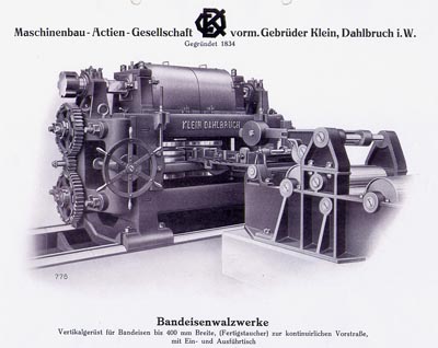 Produkt-Datenblatt der Maschinenbau-Actien-Gesellschaft, vorm. Gebr. Klein