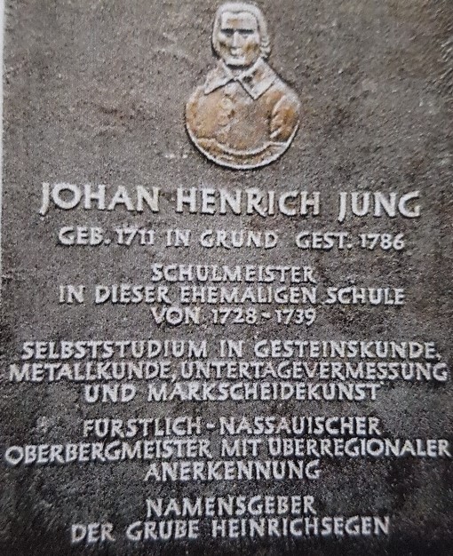 Gedenktafel für Johann Heinrich Jung an der Kapellenschule in Littfeld