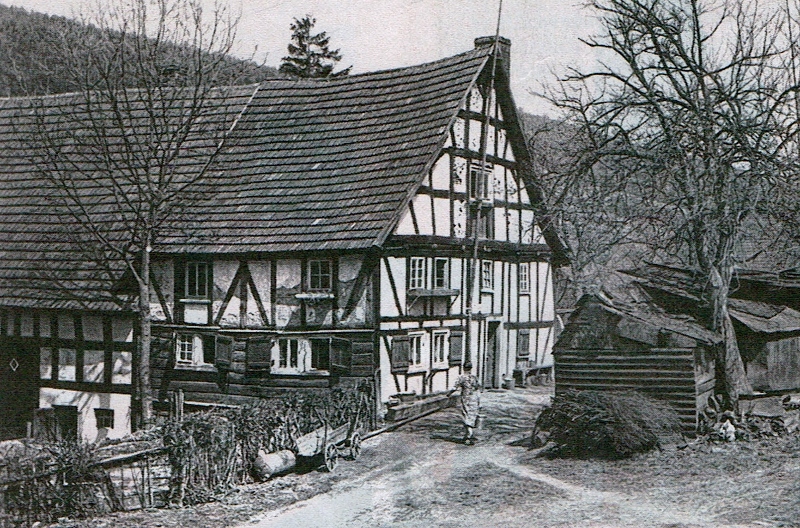 Das verfallene Gebäude gehörte der Wandervogel-Bewegung. Es wurde als erstes Gebäude 1965 abgebrannt.